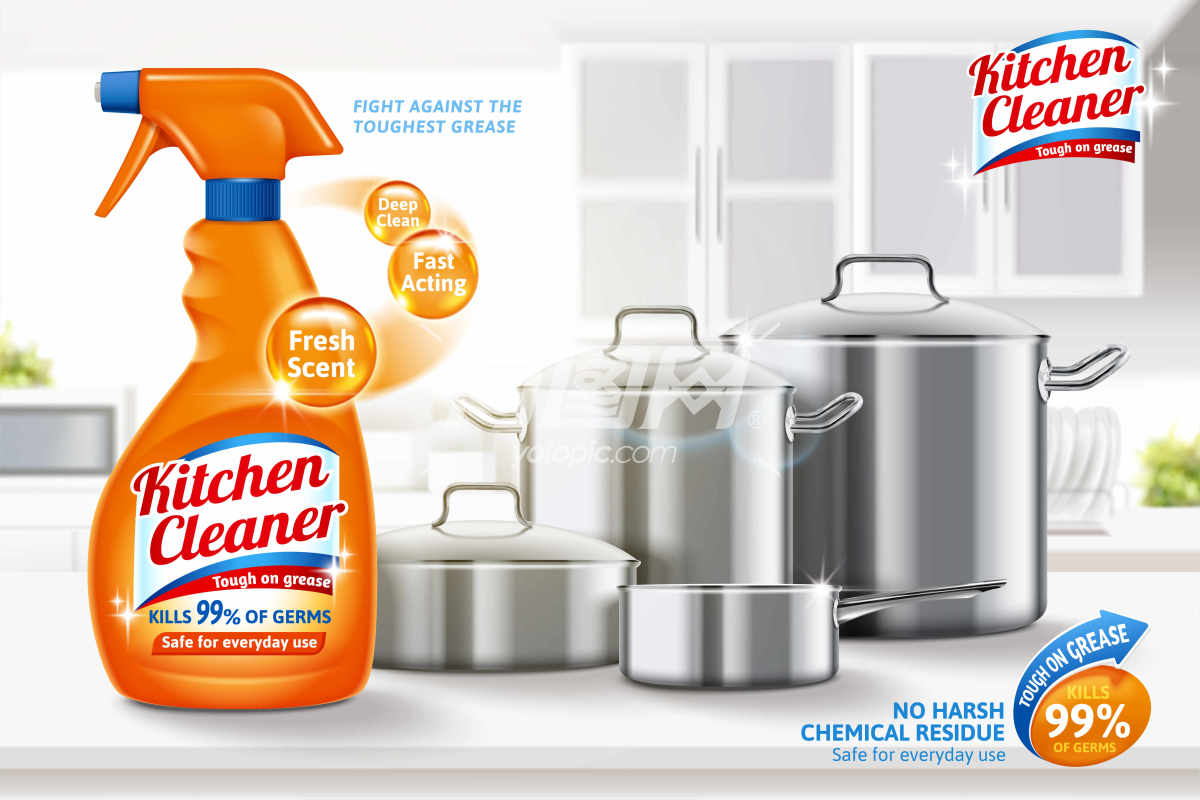 厨房清洁剂的广告宣传图