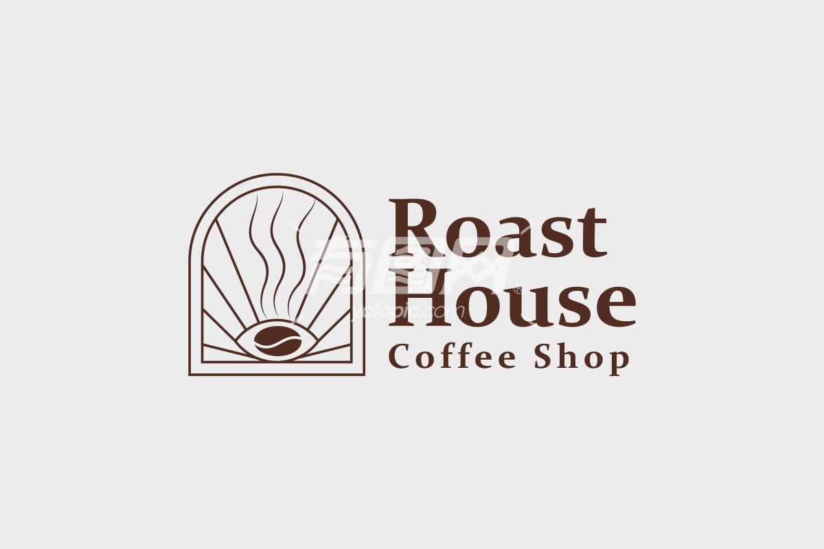 Roast House Coffee Shop的标志设计