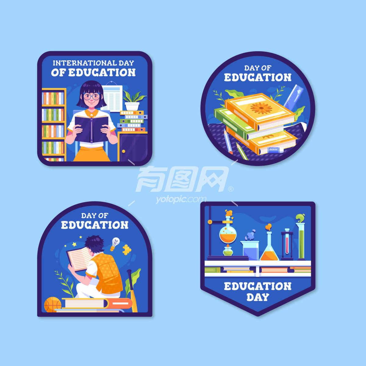 国际教育日徽章系列