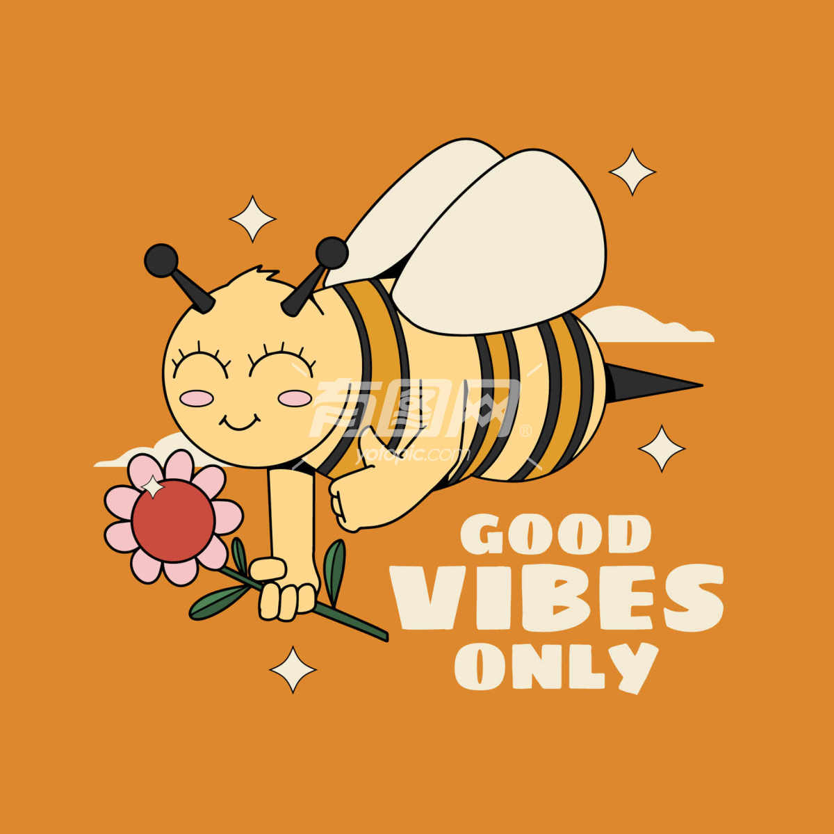 快乐蜜蜂与花朵