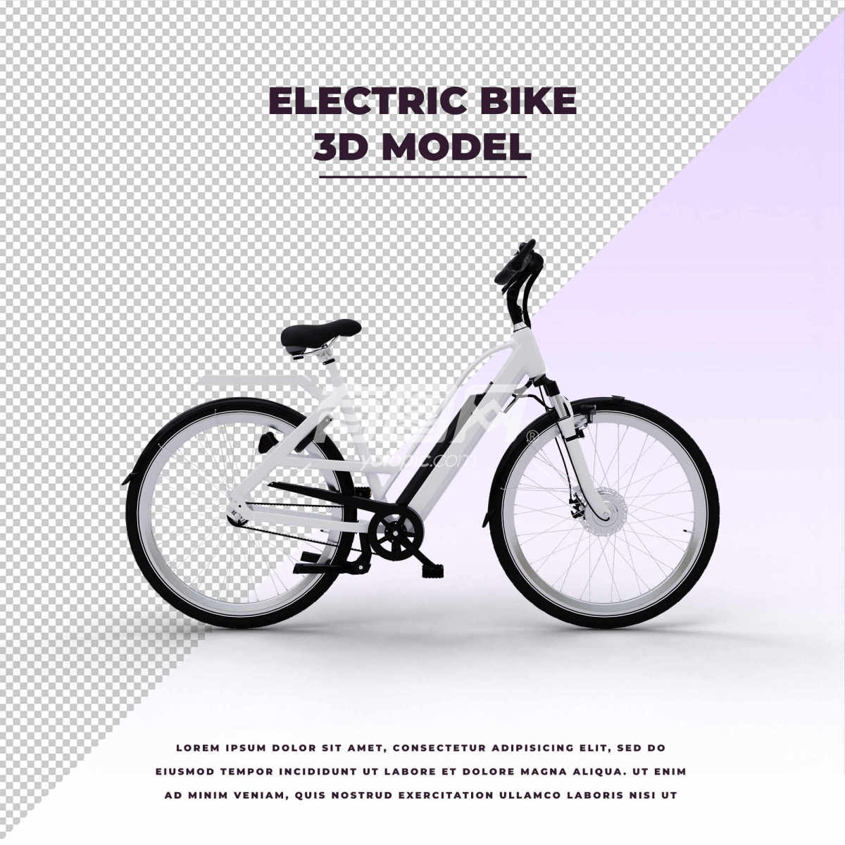 现代简约电动自行车3D模型