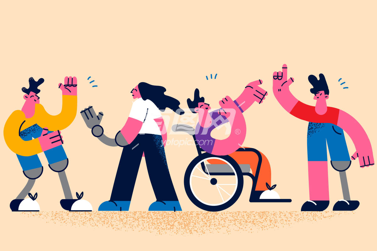 残疾人运动插画