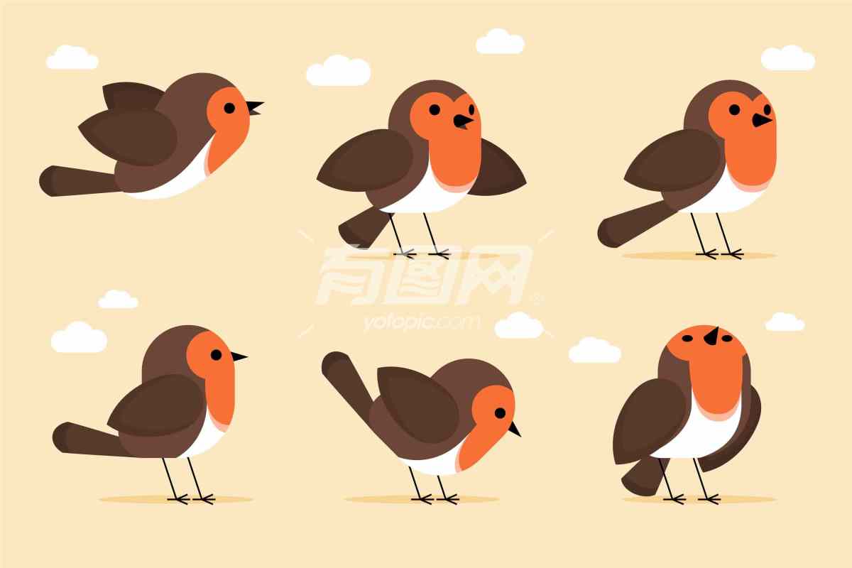 鸟类与森林的童话插画