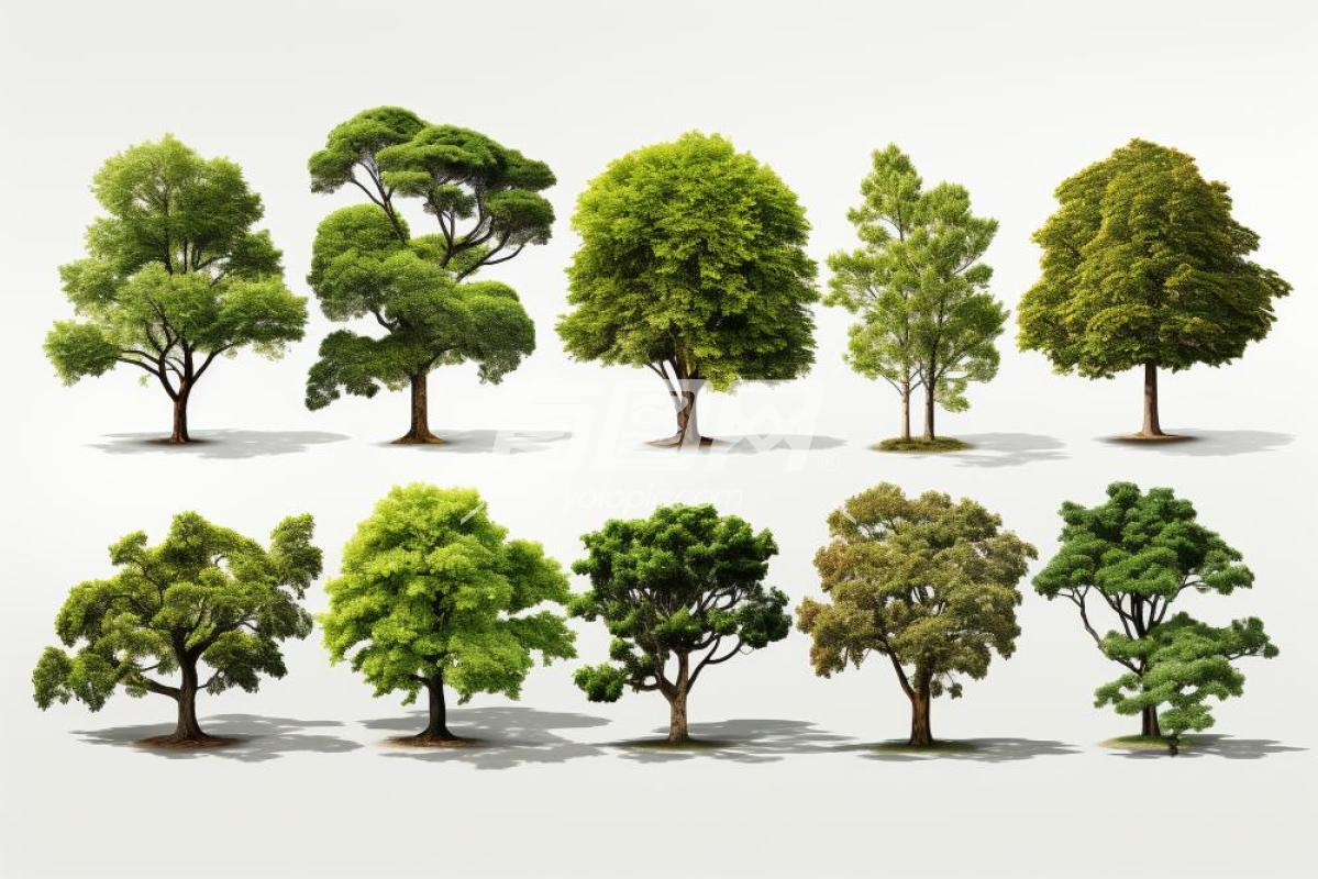 不同形态树木