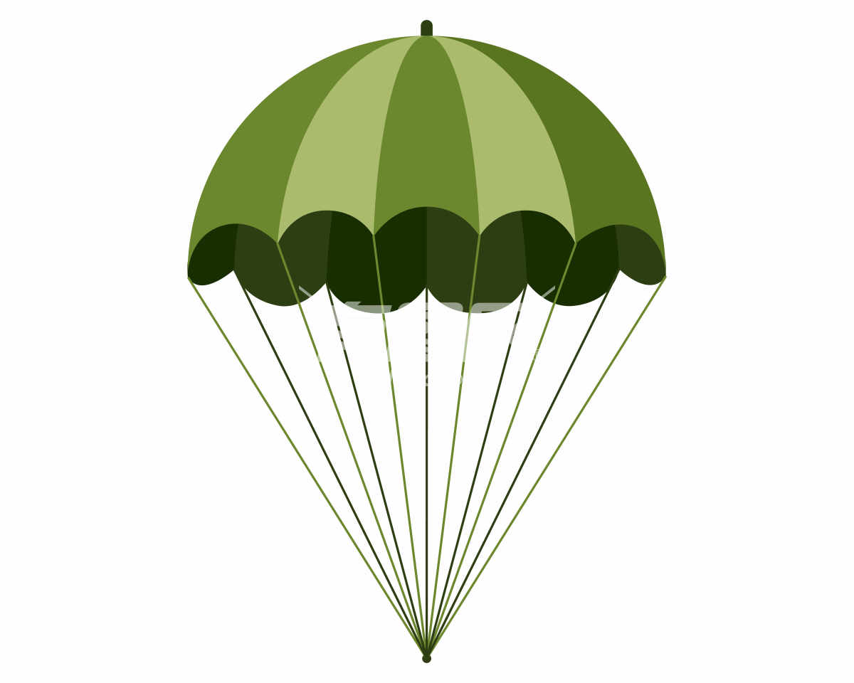 简洁绿黑条纹降落伞