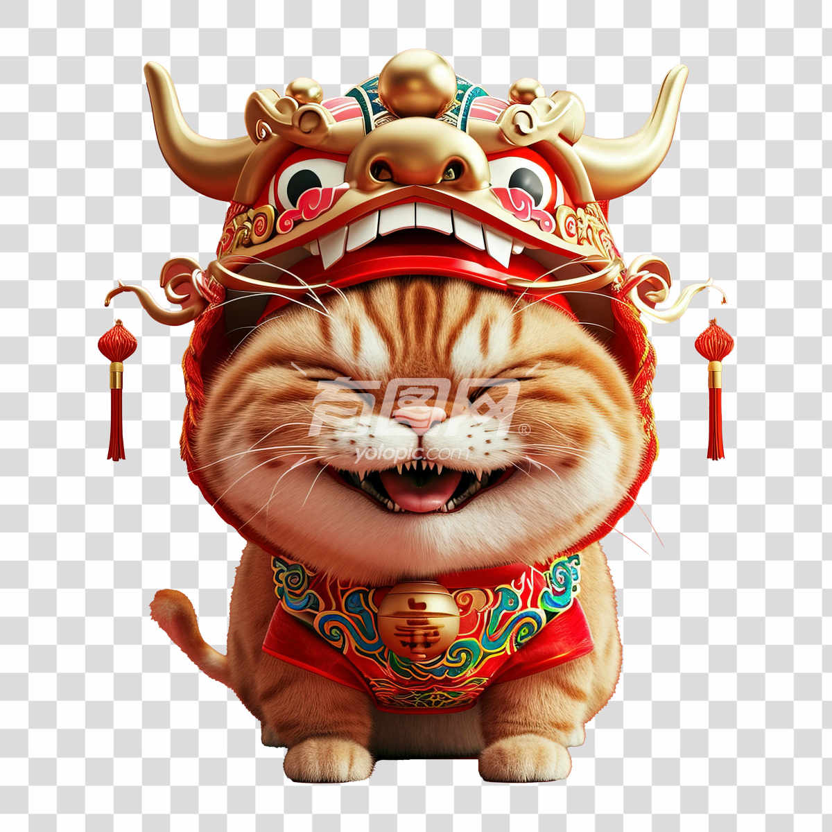 穿着中国传统服饰的猫
