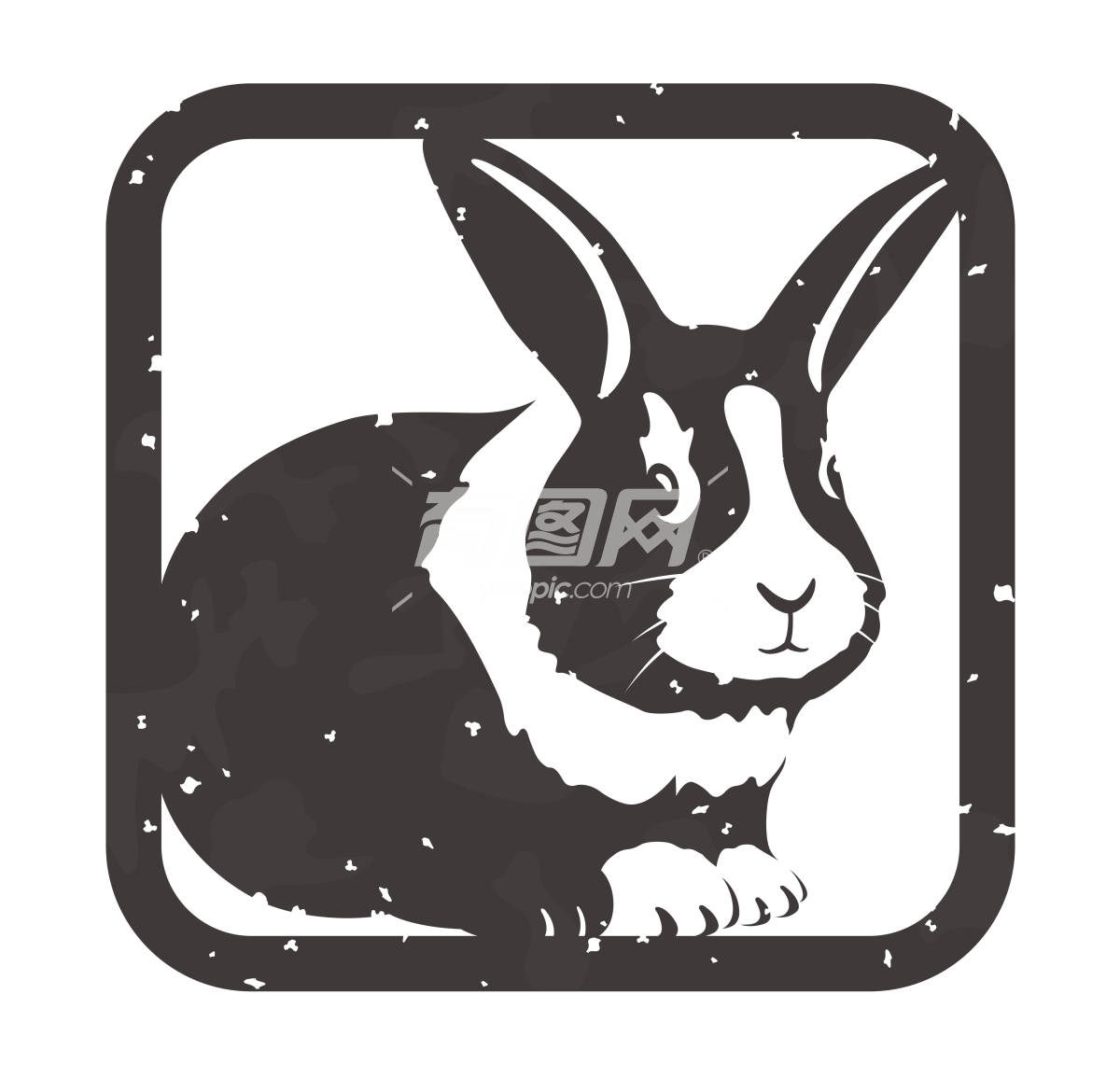 可爱兔子涂鸦插画