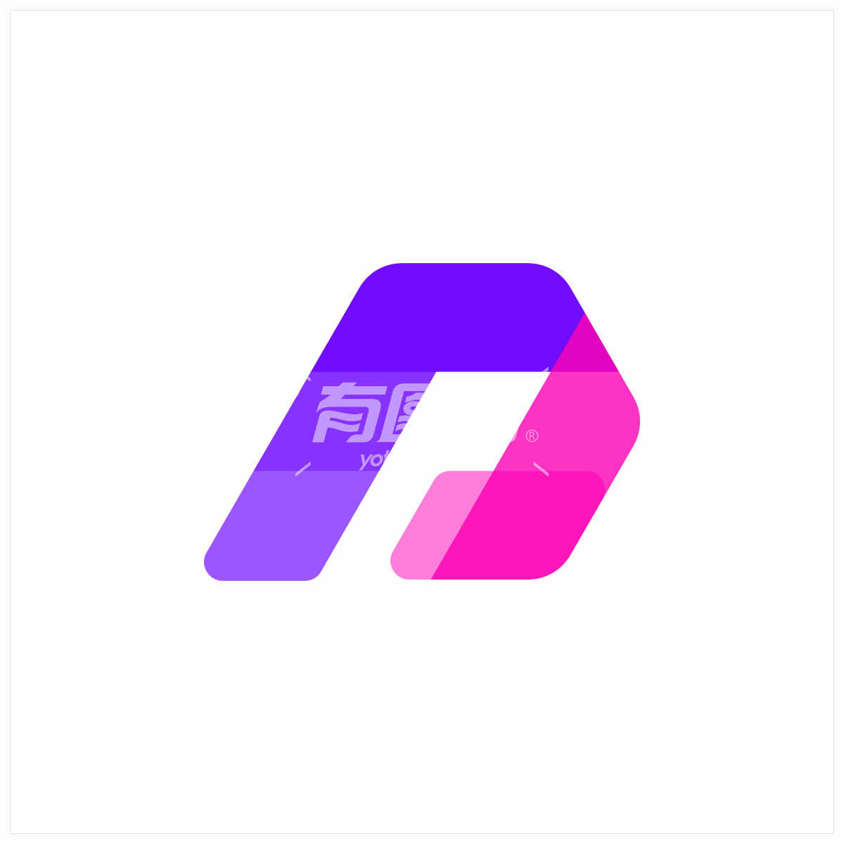 粉紫色字母P logo
