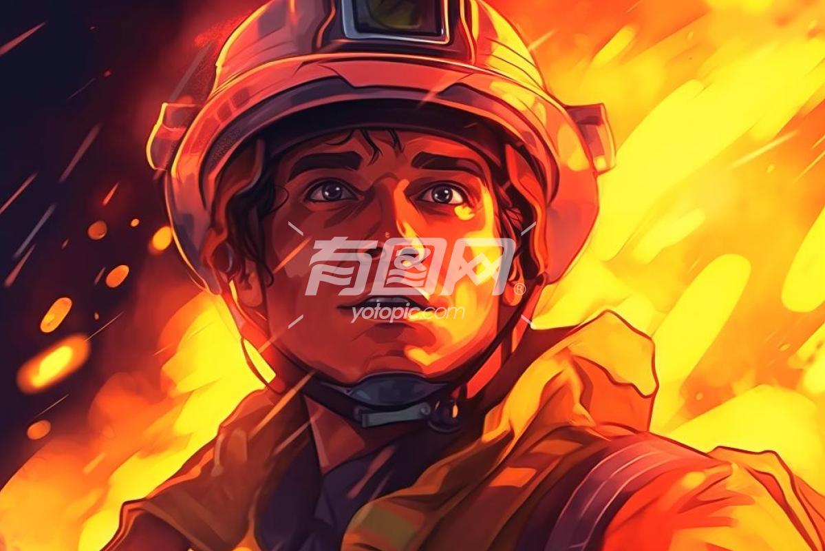 消防员插画