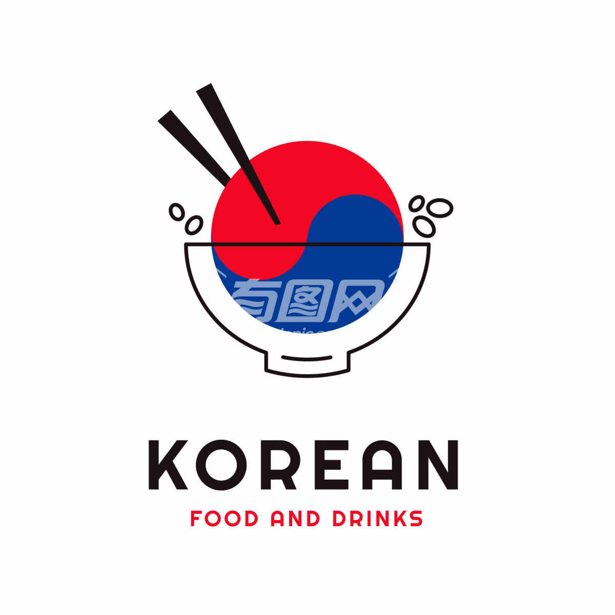韩国食物和饮料的标志