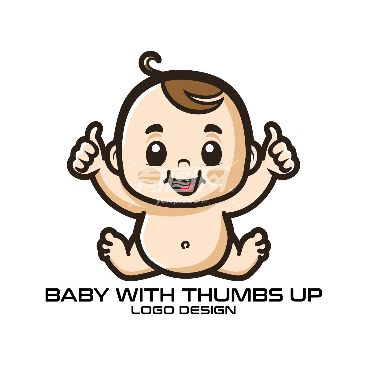 婴儿竖起大拇指标志设计