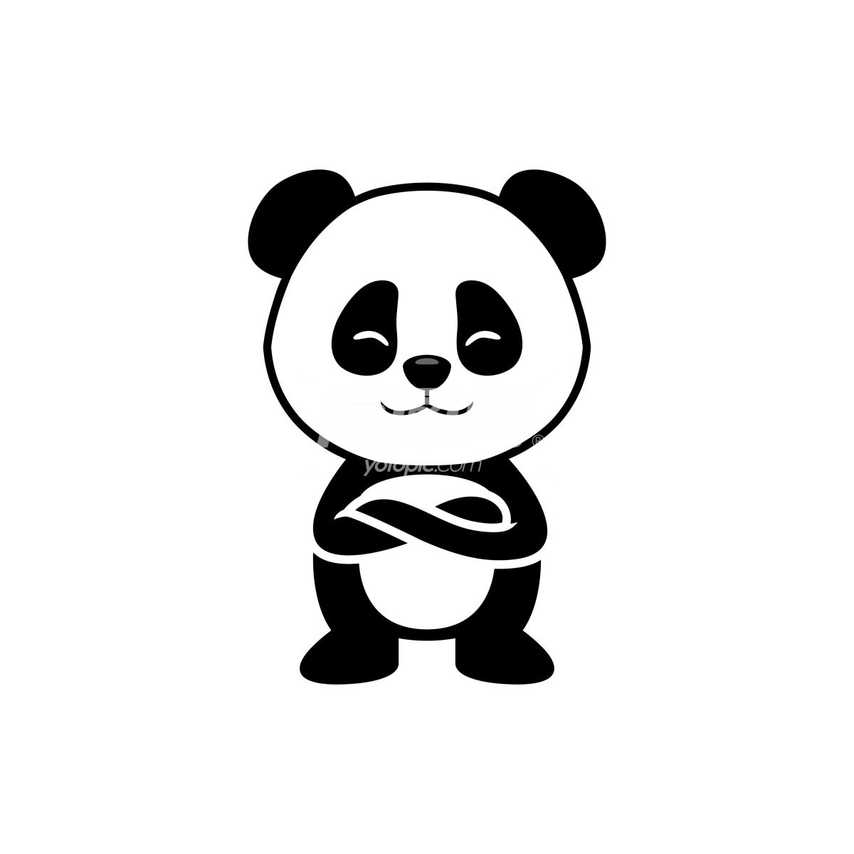 卡通可爱熊猫站立