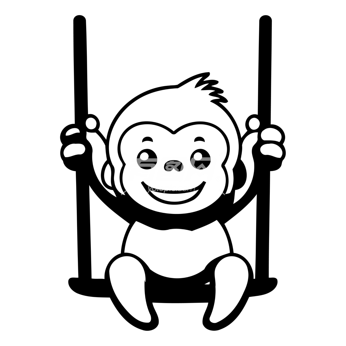 荡秋千的猴子插画