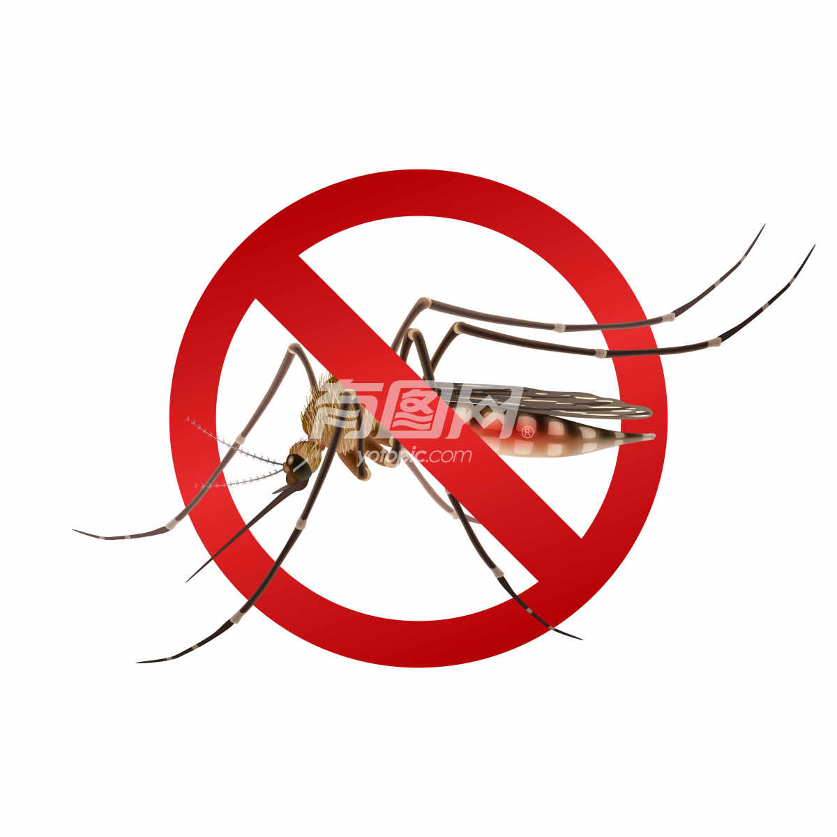 禁止蚊子符号