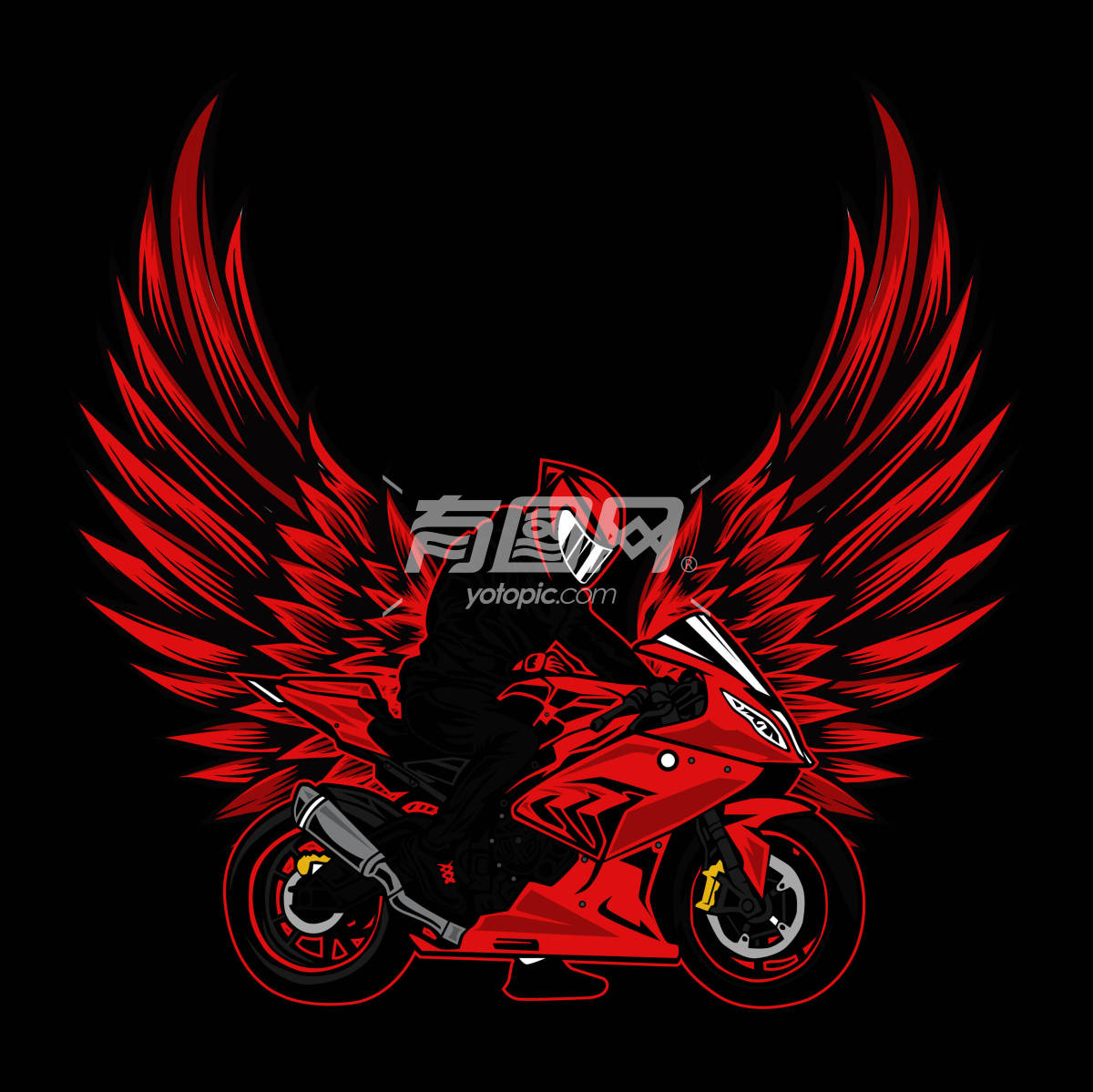 红色摩托车赛车手