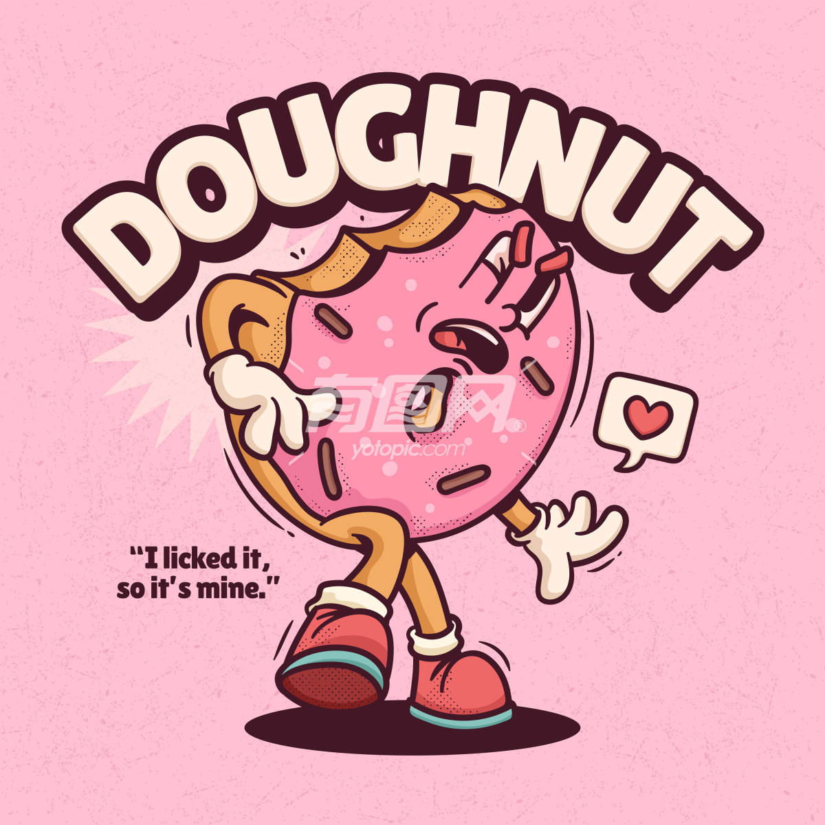 卡通粉色甜甜圈