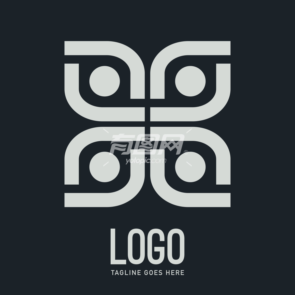 简约几何图案logo设计