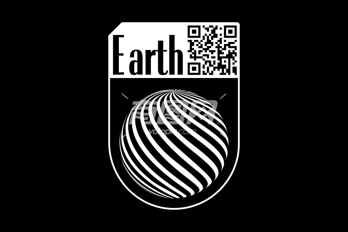 黑白设计的地球标志