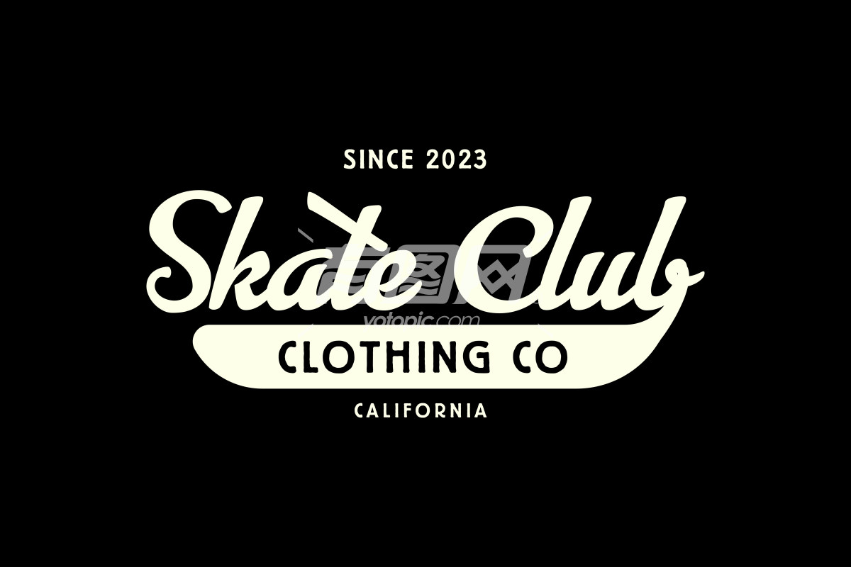 滑板俱乐部服装公司标志