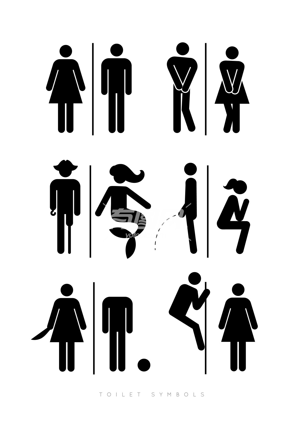 创意厕所符号图形
