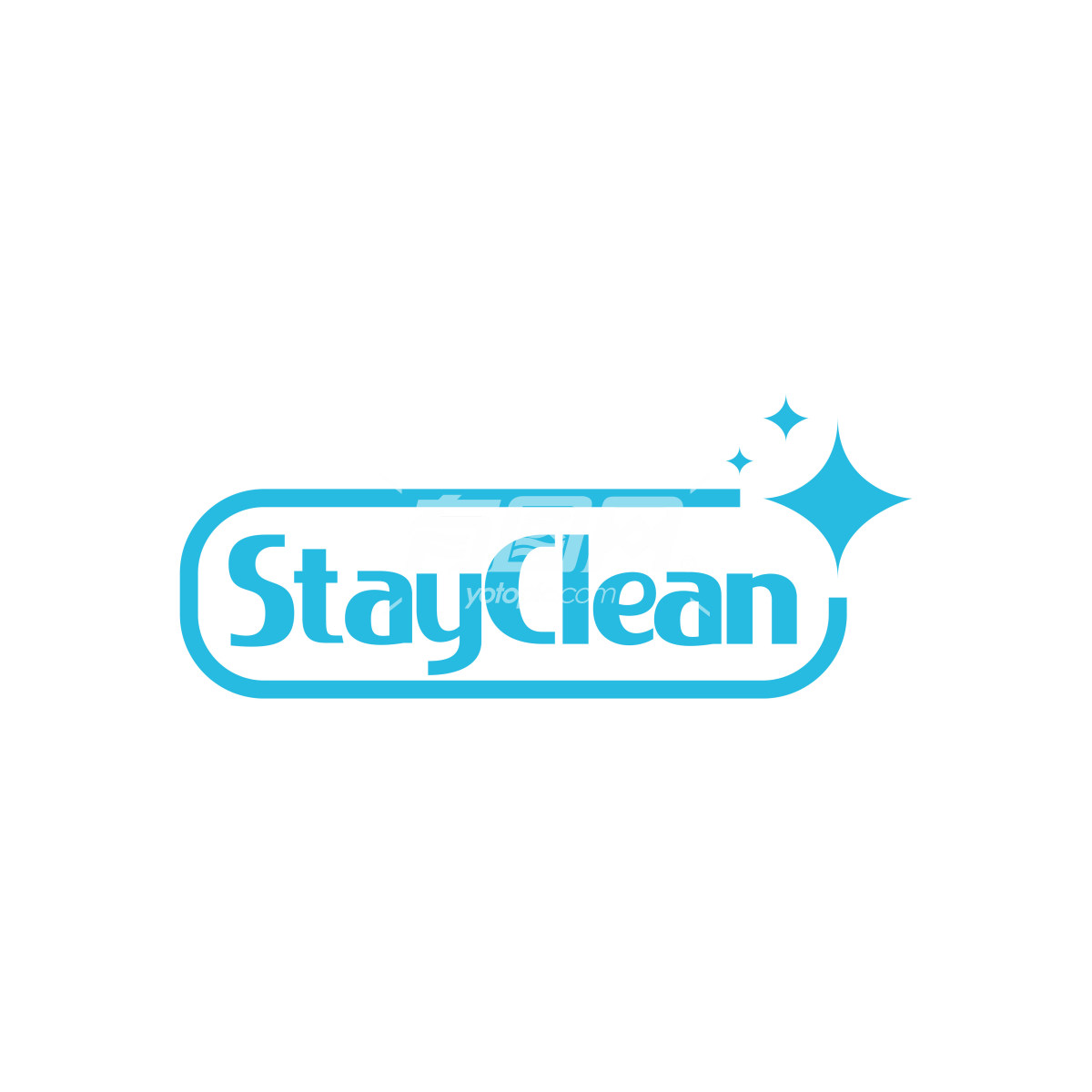 蓝色的StayClean标志