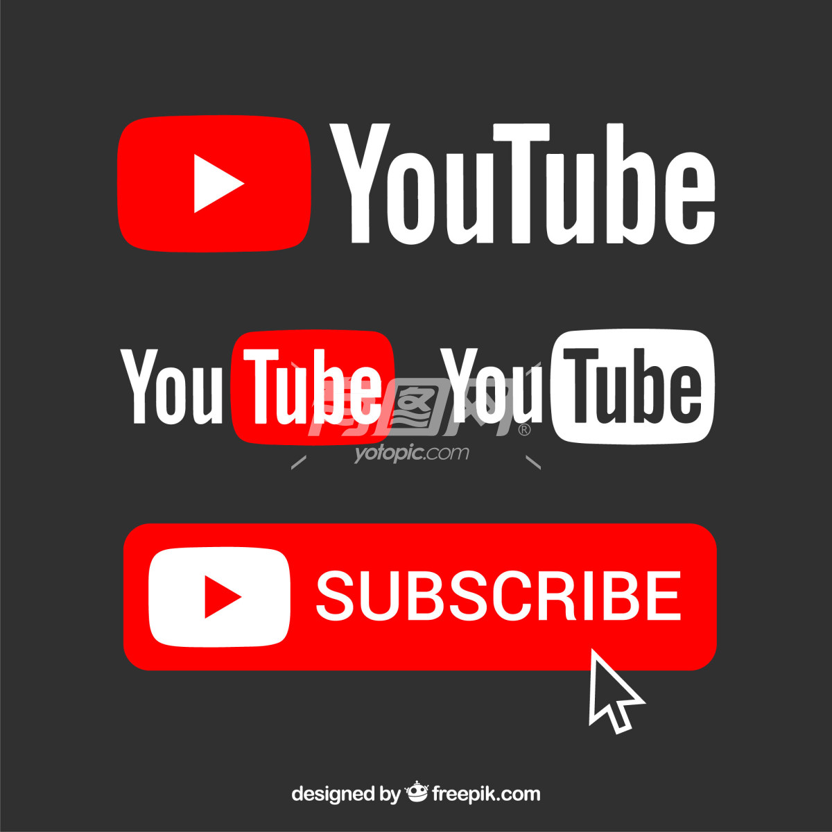 YouTube订阅按钮和标志设计