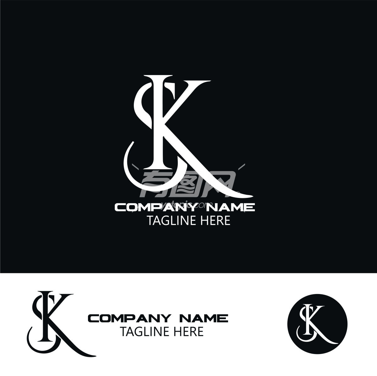 SK字母组合的公司logo设计