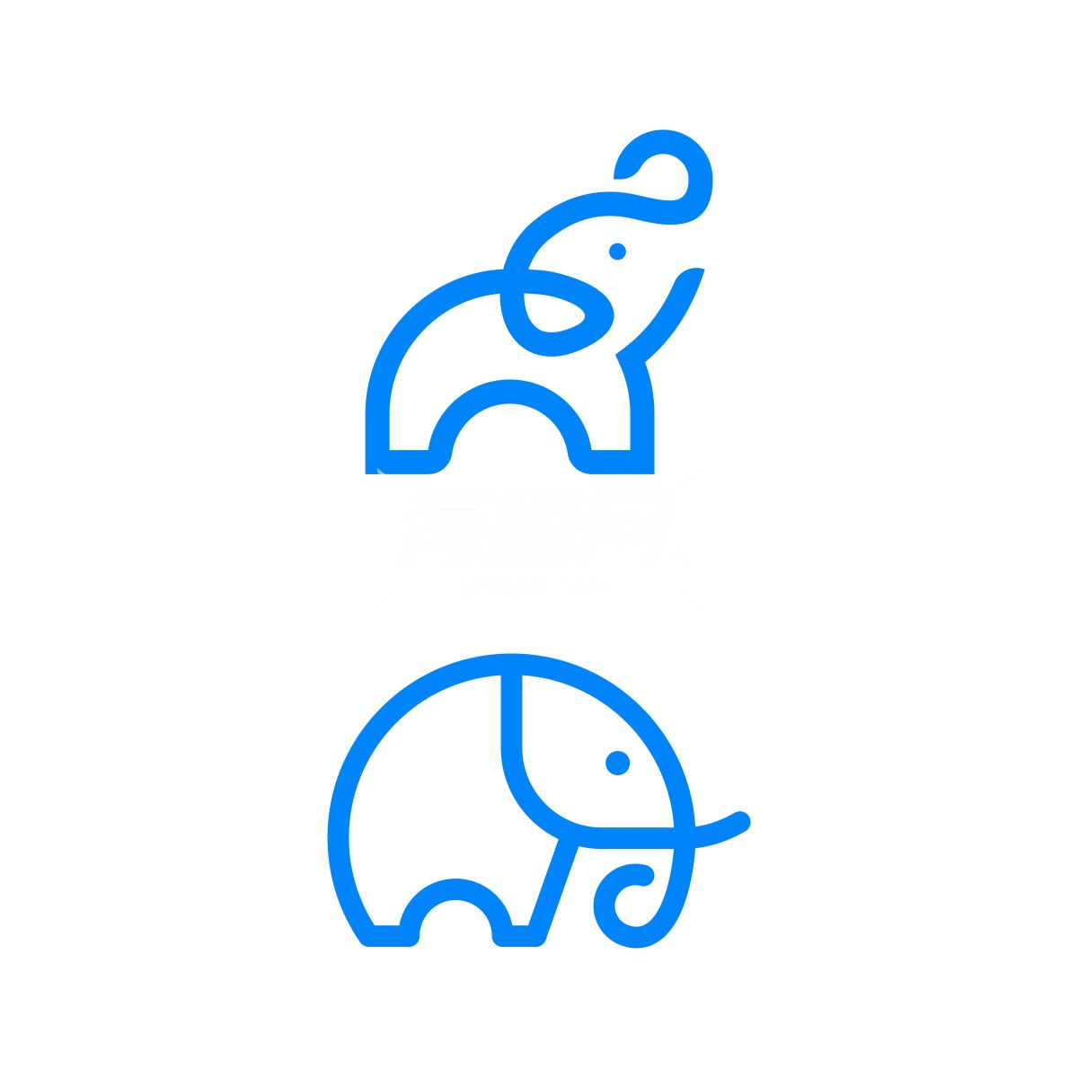 简约大象logo设计