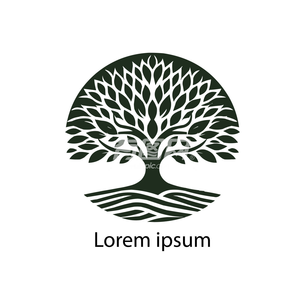 圆形树根logo