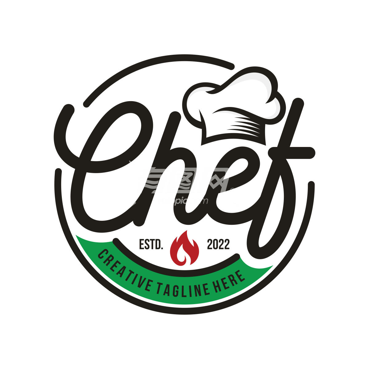 复古厨师徽章logo设计