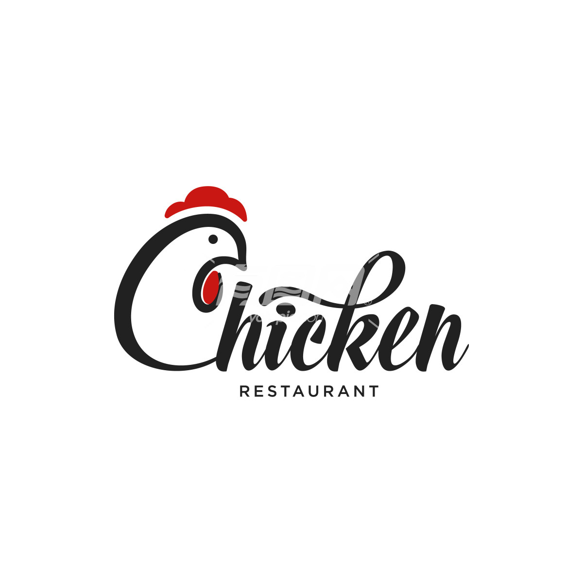 鸡餐厅创意字母标志