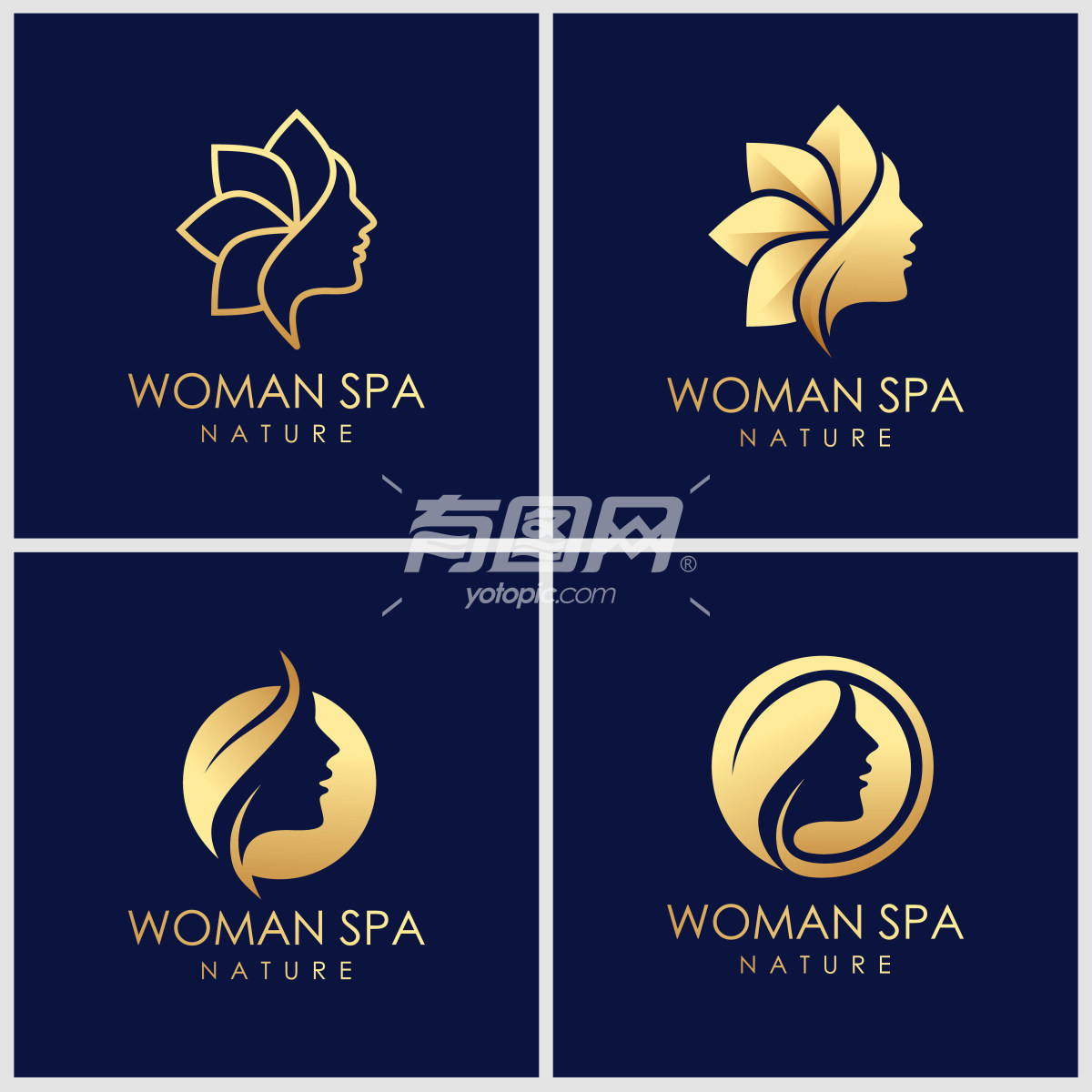 女性Spa自然logo设计