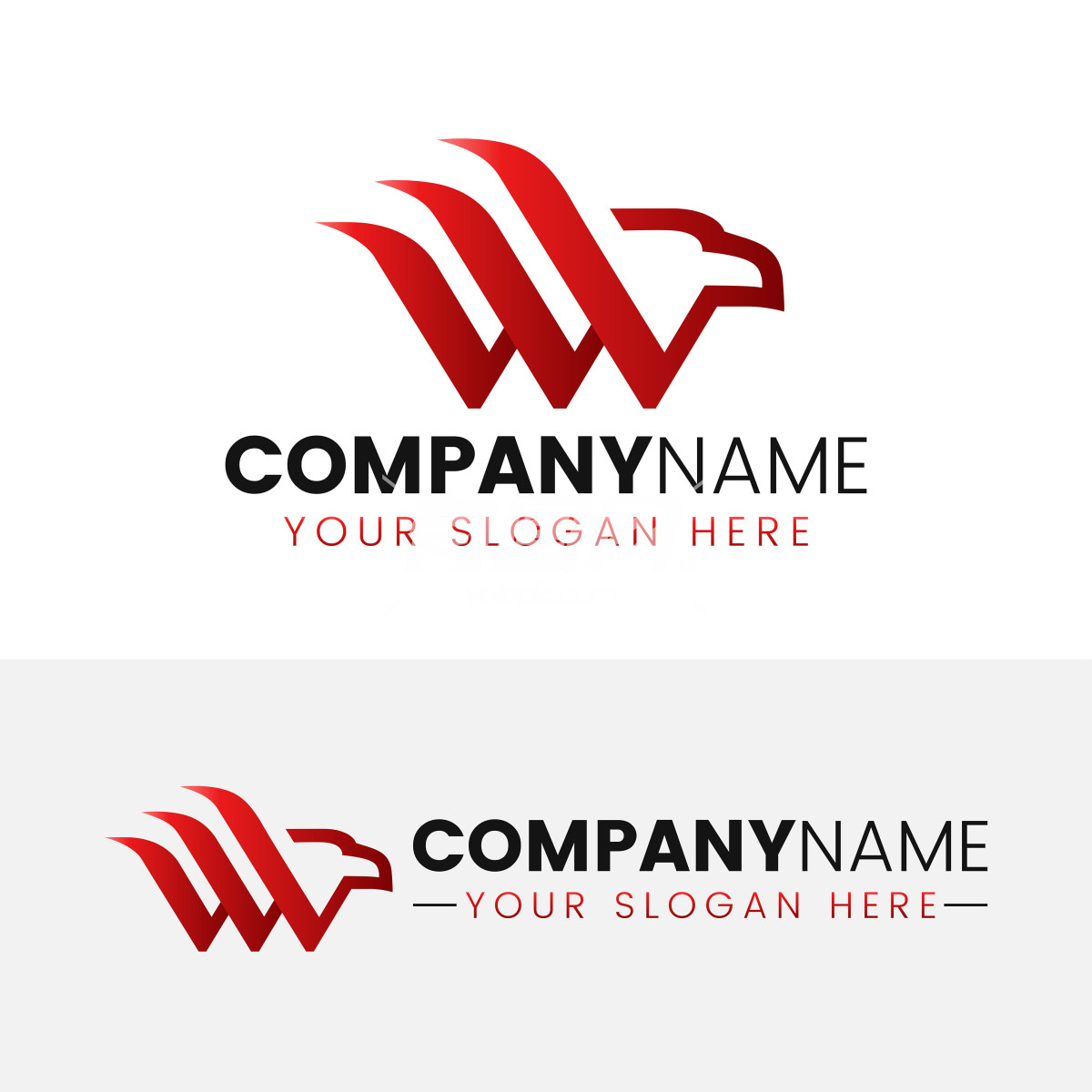 字母W鹰头公司logo设计
