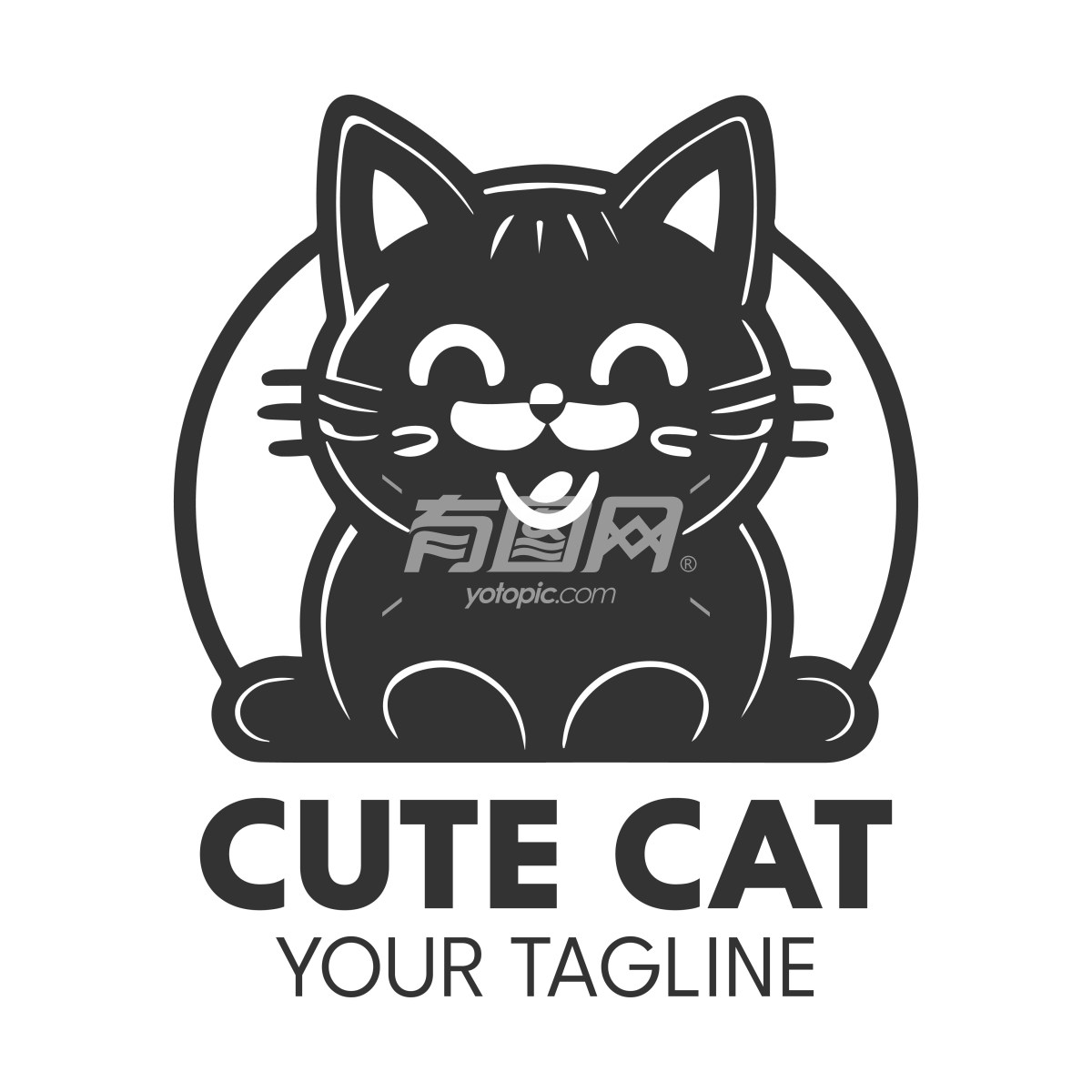 可爱猫咪标志设计