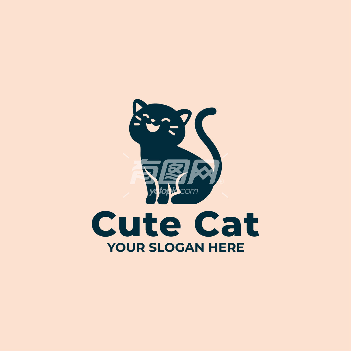 可爱猫咪标志设计