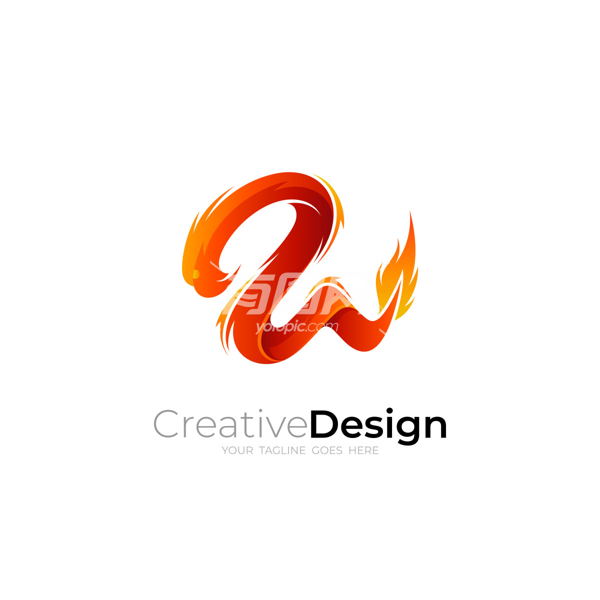 火红龙形创意设计logo