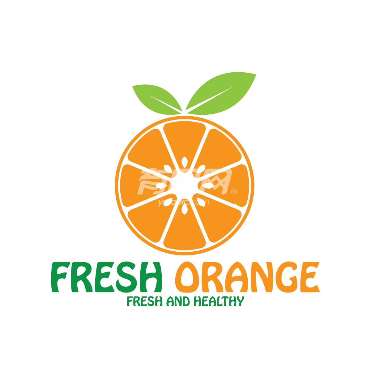 新鲜健康的橙子标志