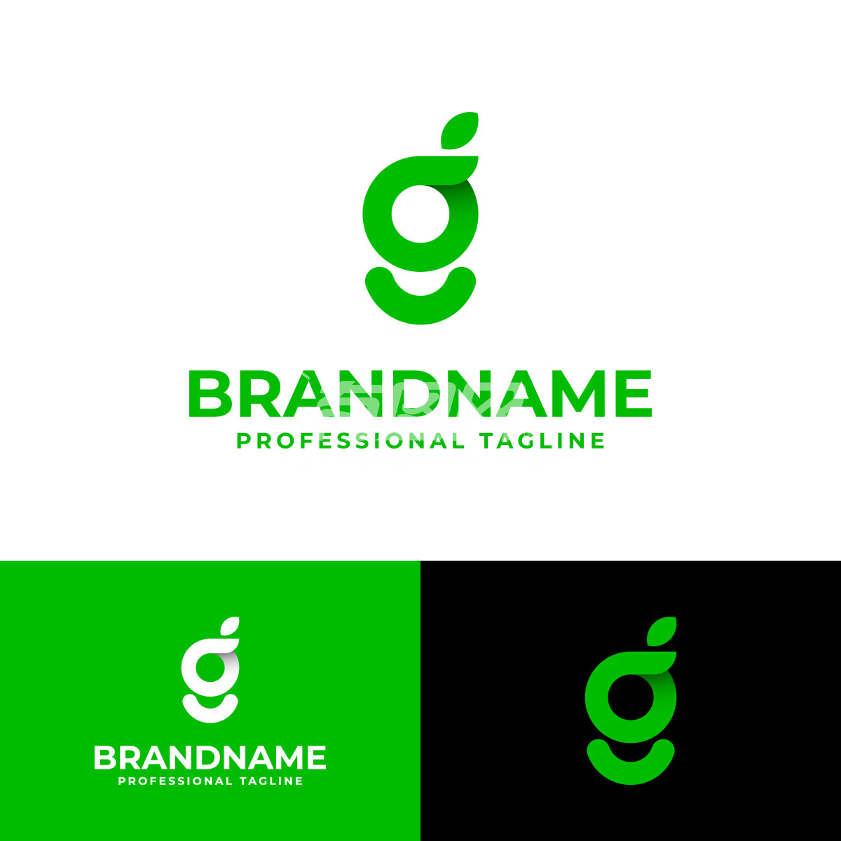 绿色环保G字母logo设计