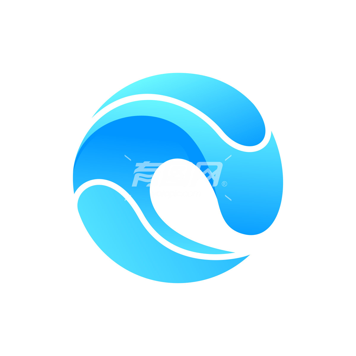 水波纹圆圈logo设计