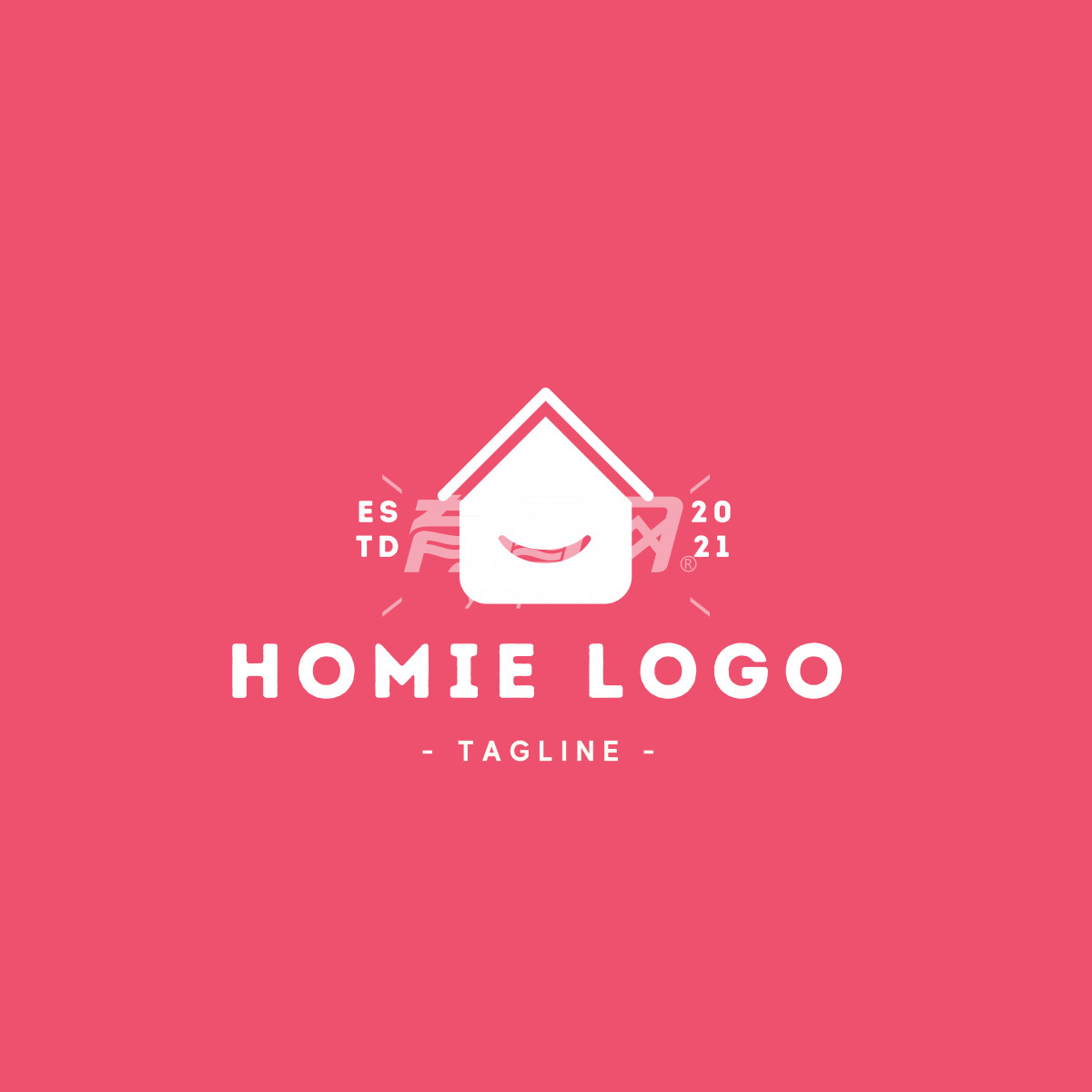 粉红背景下的Homie Logo