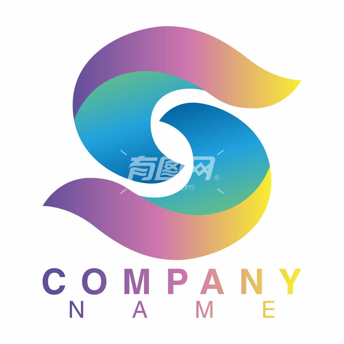 彩色字母S logo设计