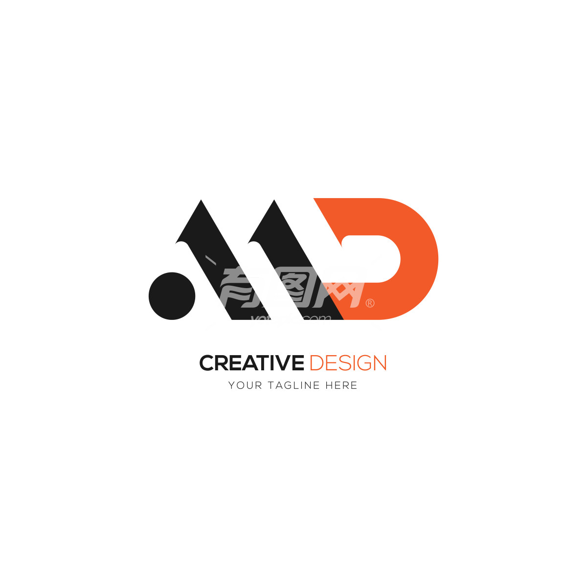 MD首字母的创意logo设计